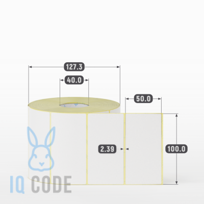 Термоэтикетка ТОП 100х50, втулка 40 мм (к) (рядов 1 по 1500 шт) IQ code Термоэтикетка ТОП 100х50, втулка 40 мм (к) (рядов 1 по 1500 шт) IQ code