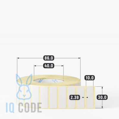 Этикетка самоклеящаяся 30х10 (рядов 1 по 3 000 шт) Termo ECO в рулоне, втулка 40 мм (к) IQ code