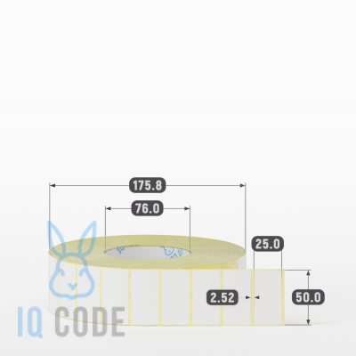 Термоэтикетка ТОП 50х25, втулка 76 мм (к) (рядов 1 по 5000 шт)  IQ code	