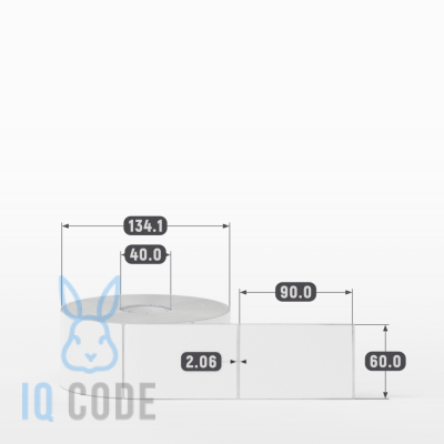Матовая этикетка полипропилен 60х90, втулка 40 мм (к) (рядов 1 по 1000 шт) IQ code Матовая этикетка полипропилен 60х90, втулка 40 мм (к) (рядов 1 по 1000 шт) IQ code