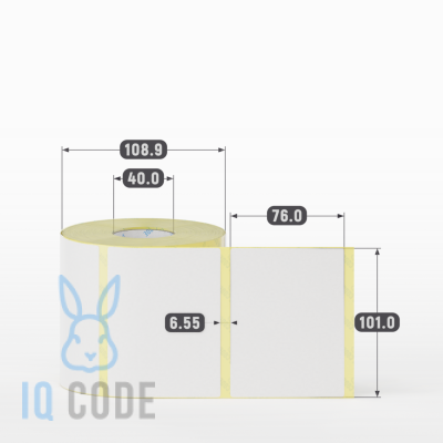 Термоэтикетка ЭКО 101х76, втулка 40 мм (к) (рядов 1 по 700 шт)  IQ code	