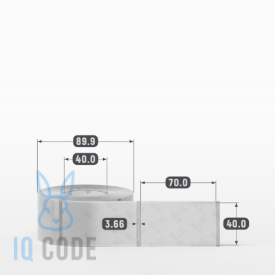 Этикетка самоклеящаяся с печатью 40х70 (рядов 1 по 500 шт) Прозрачный полипропилен в рулоне, втулка 40 мм (к) IQ code + Черная метка