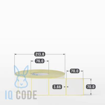 Термоэтикетка ТОП 70х70, втулка 76 мм (к) (рядов 1 по 3000 шт)  IQ code	