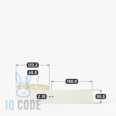 Термотрансферная этикетка 50х150 (рядов 1 по 500 шт) Полуглянец в рулоне, втулка 40 мм (к) IQ code