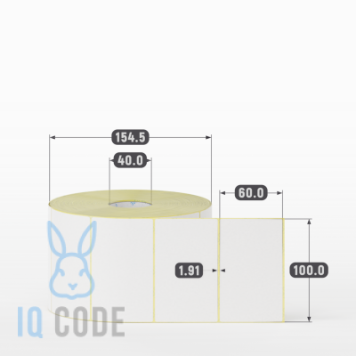 Термоэтикетка ЭКО 100х60, втулка 40 мм (к) (рядов 1 по 2000 шт)  IQ code	