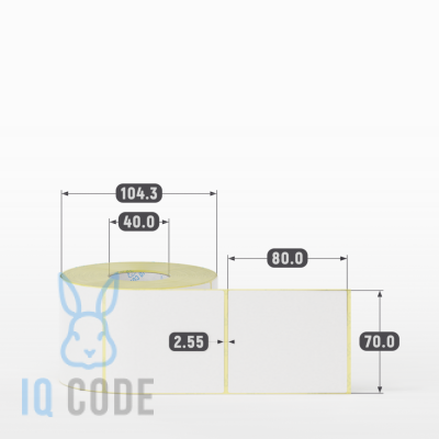 Термоэтикетка ТОП 70х80, втулка 40 мм (к) (рядов 1 по 600 шт) IQ code Термоэтикетка ТОП 70х80, втулка 40 мм (к) (рядов 1 по 600 шт) IQ code
