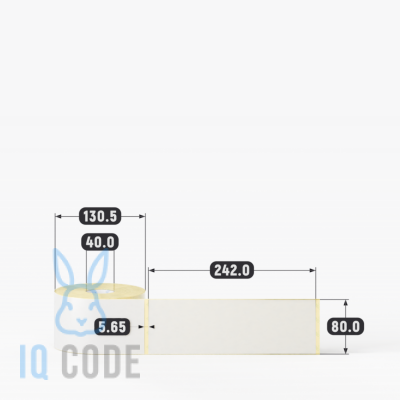 Термотрансферная этикетка 80х242 (рядов 1 по 350 шт) Полуглянец в рулоне, втулка 40 мм (к) IQ code