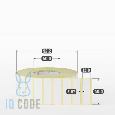 Термоэтикетка ЭКО 40х12, втулка 40 мм (к) (рядов 1 по 3000 шт)  IQ code	