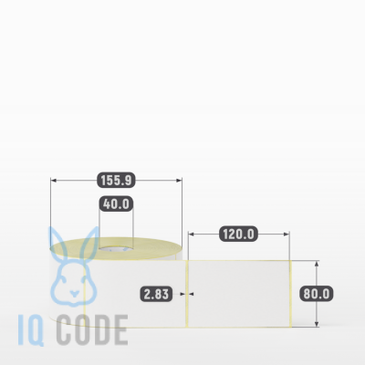 Термоэтикетка ТОП 80х120, втулка 40 мм (к) (рядов 1 по 1000 шт) IQ code Термоэтикетка ТОП 80х120, втулка 40 мм (к) (рядов 1 по 1000 шт) IQ code