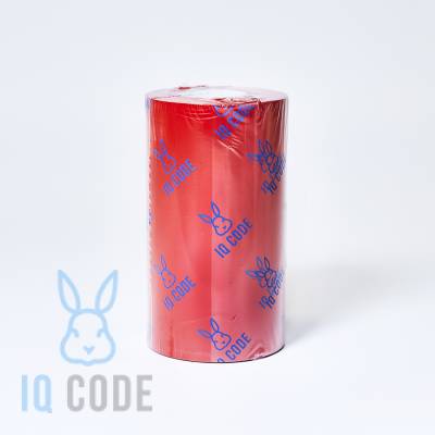 Риббон (красящая лента) Resin HR320 цветной 110	мм х 300 м Out Красный, втулка 1 дюйм IQ code