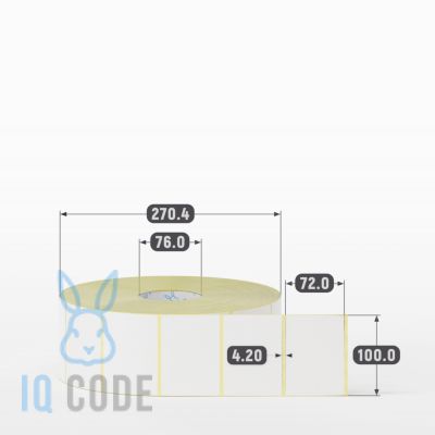 Термоэтикетка ЭКО 100х72, втулка 76 мм (к) (рядов 1 по 5000 шт) IQ code Термоэтикетка ЭКО 100х72, втулка 76 мм (к) (рядов 1 по 5000 шт) IQ code
