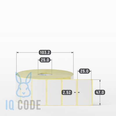 Термоэтикетка ТОП 47х25, втулка 25 мм (к) (рядов 1 по 2000 шт)  IQ code	
