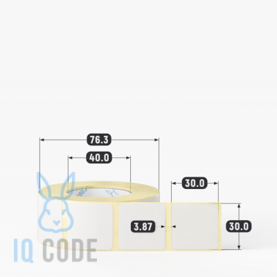 Этикетка самоклеящаяся 30х30 (рядов 1 по 700 шт) Termo ECO в рулоне, втулка 40 мм (к) IQ code