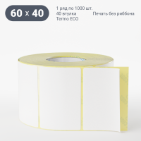 Термоэтикетка ЭКО 60х40 (рядов 1 по 1 000 шт)  в рулоне, втулка 40 мм (к) IQ code