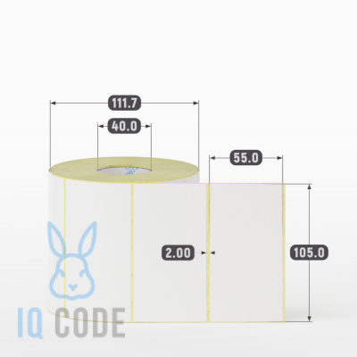 Термоэтикетка ЭКО 105х55, втулка 40 мм (к) (рядов 1 по 1000 шт)  IQ code	