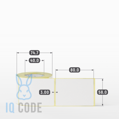 Термоэтикетка ЭКО съемный клей 58х80, втулка 40 мм (к) (рядов 1 по 250 шт) IQ code Термоэтикетка ЭКО съемный клей 58х80, втулка 40 мм (к) (рядов 1 по 250 шт) IQ code