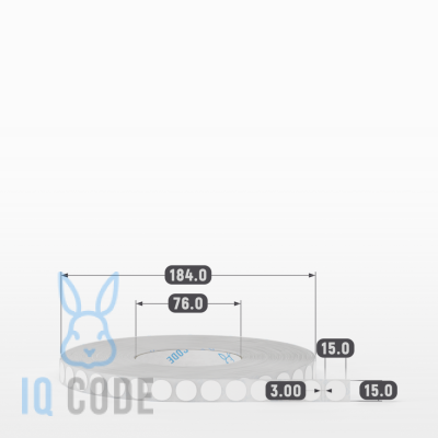 Полипропиленовая этикетка 15х15 белая, втулка 76 мм (к) (рядов 1 по 10000 шт) круглая IQ code	