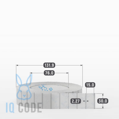 Этикетка самоклеящаяся с печатью 30х15 (рядов 1 по 4 000 шт) Прозрачный полипропилен в рулоне, втулка 76 мм (к) IQ code + Черная метка
