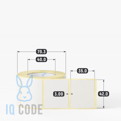 Этикетка самоклеящаяся 42х35 (рядов 1 по 500 шт) Termo ECO в рулоне, втулка 40 мм (к) IQ code