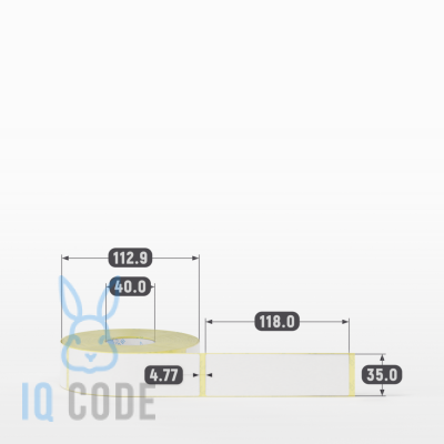 Термоэтикетка ЭКО 35х118, втулка 40 мм (к) (рядов 1 по 500 шт) IQ code Термоэтикетка ЭКО 35х118, втулка 40 мм (к) (рядов 1 по 500 шт) IQ code