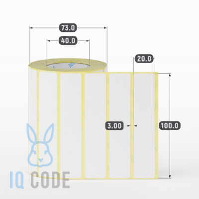 Термоэтикетка ЭКО 100х20, втулка 40 мм (к) (рядов 1 по 1000 шт)  IQ code	