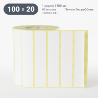 Термоэтикетка ЭКО 100х20 (рядов 1 по 1 500 шт)  в рулоне, втулка 40 мм (к) IQ code
