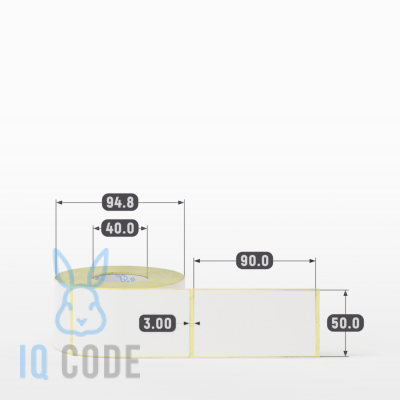 Термоэтикетка ЭКО 50х90 (рядов 1 по 450 шт) в рулоне, втулка 40 мм (к) IQ code Термоэтикетка ЭКО 50х90 (рядов 1 по 450 шт) в рулоне, втулка 40 мм (к) IQ code