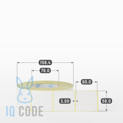 Термоэтикетка ТОП 58х60, втулка 76 мм (к) (рядов 1 по 1700 шт)  IQ code	