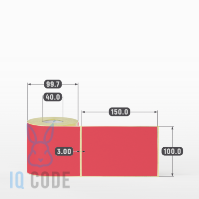Этикетка 100х150/Termo ECO/300/40 мм (к)/1/ Pantone 185 U 
