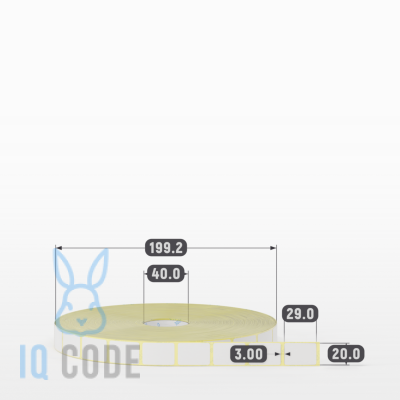 Термотрансферная этикетка 20х29 (рядов 1 по 7 000 шт) Полуглянец в рулоне, втулка 40 мм (к) IQ code