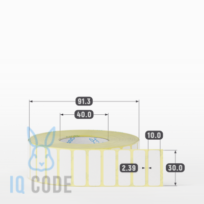 Термоэтикетка ЭКО 30х10, втулка 40 мм (к) (рядов 1 по 3500 шт)  IQ code	