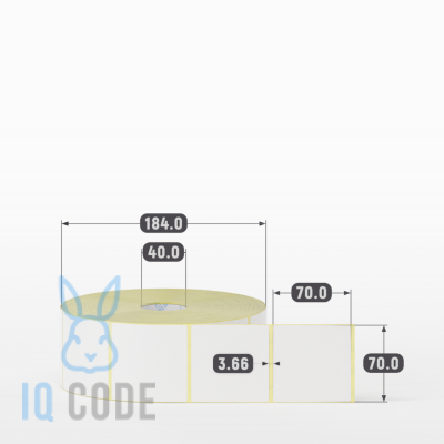 Термоэтикетка ЭКО 70х70, втулка 40 мм (к) (рядов 1 по 2500 шт) IQ code Термоэтикетка ЭКО 70х70, втулка 40 мм (к) (рядов 1 по 2500 шт) IQ code