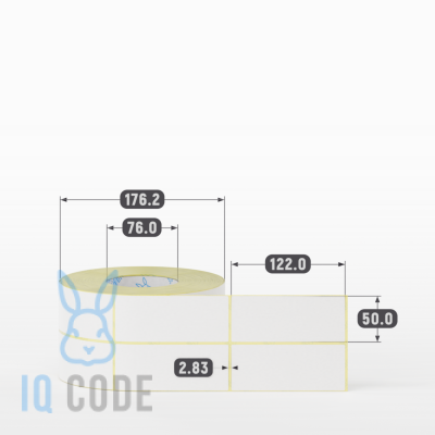 Термоэтикетка ЭКО 50х122 (рядов 2 по 1 000 шт) в рулоне, втулка 76 мм (к) IQ code Термоэтикетка ЭКО 50х122 (рядов 2 по 1 000 шт) в рулоне, втулка 76 мм (к) IQ code
