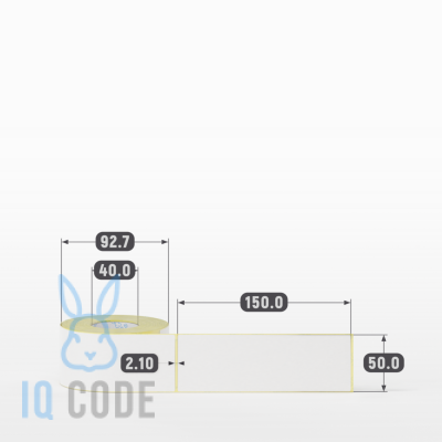 Термоэтикетка ЭКО 50х150, втулка 40 мм (к) (рядов 1 по 250 шт)  IQ code	