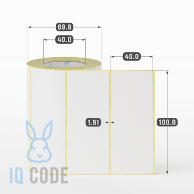 Термоэтикетка ТОП 100х40, втулка 40 мм (к) (рядов 1 по 400 шт) IQ code Термоэтикетка ТОП 100х40, втулка 40 мм (к) (рядов 1 по 400 шт) IQ code