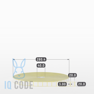 Термоэтикетка ТОП 20х20, втулка 40 мм (к) (рядов 1 по 20000 шт) IQ code Термоэтикетка ТОП 20х20, втулка 40 мм (к) (рядов 1 по 20000 шт) IQ code