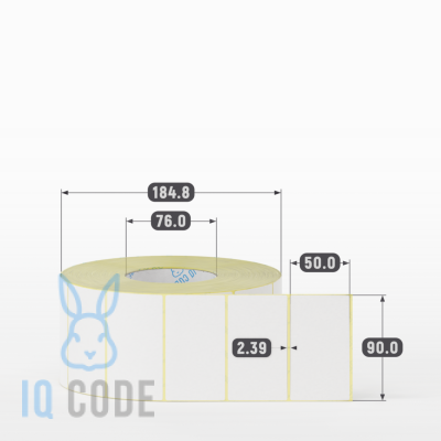 Термоэтикетка ЭКО 90х50, втулка 76 мм (к) (рядов 1 по 3000 шт)  IQ code	