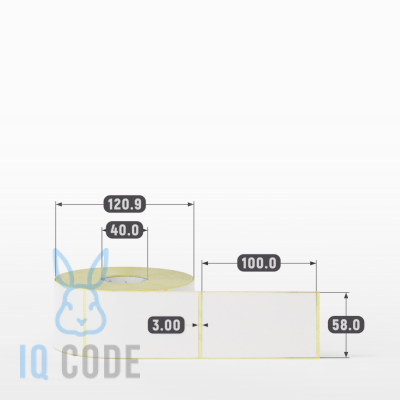 Термоэтикетка ЭКО 58х100, втулка 40 мм (к) (рядов 1 по 700 шт) IQ code Термоэтикетка ЭКО 58х100, втулка 40 мм (к) (рядов 1 по 700 шт) IQ code