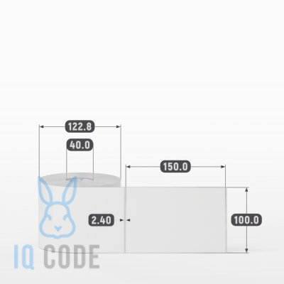 Полипропиленовая этикетка 100х150 съемный клей, втулка 40 мм (к) (рядов 1 по 500 шт)  IQ code	