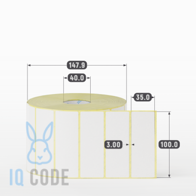 Термоэтикетка ЭКО 100х35, втулка 40 мм (к) (рядов 1 по 3000 шт) IQ code Термоэтикетка ЭКО 100х35, втулка 40 мм (к) (рядов 1 по 3000 шт) IQ code