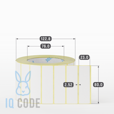 Термоэтикетка ЭКО 80х23, втулка 76 мм (к) (рядов 1 по 2000 шт) IQ code Термоэтикетка ЭКО 80х23, втулка 76 мм (к) (рядов 1 по 2000 шт) IQ code