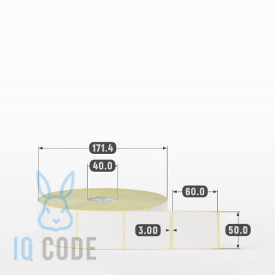 Термоэтикетка ЭКО 50х60, втулка 40 мм (к) (рядов 1 по 2500 шт)  IQ code	