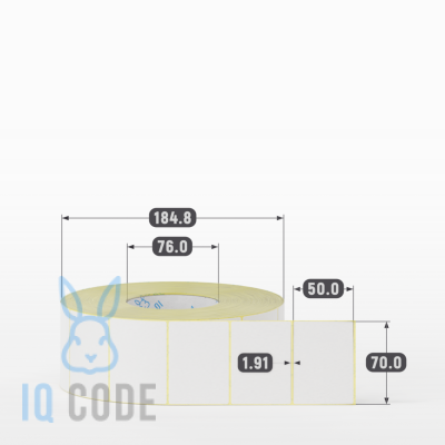 Термоэтикетка ЭКО 70х50, втулка 76 мм (к) (рядов 1 по 3000 шт)  IQ code	