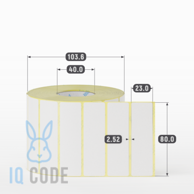 Термоэтикетка ЭКО 80х23, втулка 40 мм (к) (рядов 1 по 2000 шт)  IQ code	