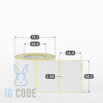 Термоэтикетка ЭКО съемный клей 60х40, втулка 40 мм (к) (рядов 1 по 500 шт) IQ code Термоэтикетка ЭКО съемный клей 60х40, втулка 40 мм (к) (рядов 1 по 500 шт) IQ code