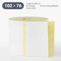Термоэтикетка ЭКО 102х76 (рядов 1 по 930 шт)  в рулоне, втулка 40 мм (к) IQ code