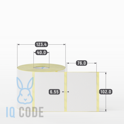 Термоэтикетка ЭКО 102х76, втулка 40 мм (к) (рядов 1 по 930 шт)  IQ code	