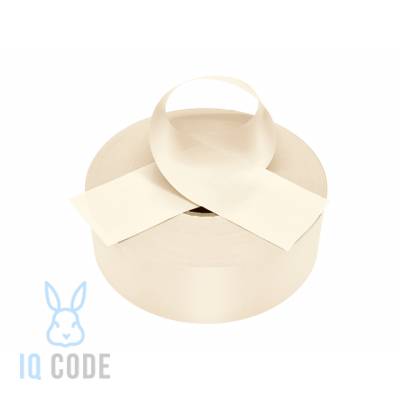 Сатиновая лента 30мм х 200м втулка 76 мм, цвет - кремовый