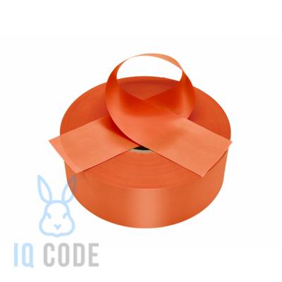 Сатиновая лента 20мм х 200м втулка 76 мм, цвет - апельсиновый