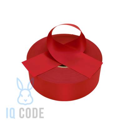 Сатиновая лента 20мм х 200м втулка 76 мм, цвет - ярко-красный